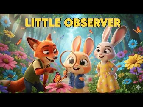 Little Bunny Learns Nature Observation Skills with Fox Dad Educational Animal Story for Kids