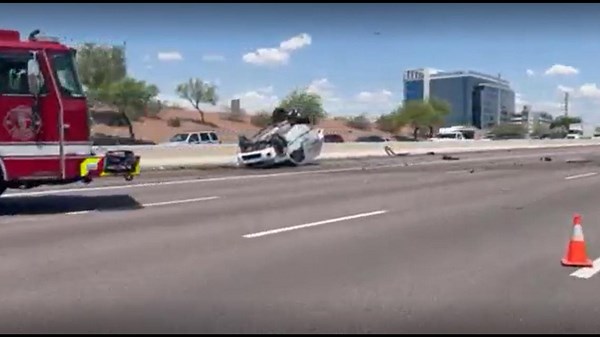 Injuries reported after car turns over on Loop 202 in Tempe