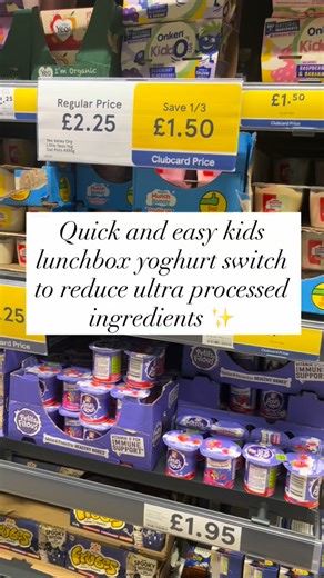 Emma Hague on Instagram: "✨🛒 Clubcard deal to add to your basket for an easy kids lunchbox switch ✨ of course, Greek yogurt would be the best choice to be mindful of sugar but this is a much better choice if you want a flavoured yoghurts… 📌 Save for your next shop! Be sure to follow along for more easy switches to reduce ultra processed foods without the stress 🤍 #savvyswitch #supermarketswitch #switchtheupf #reducingultraprocessedfoods #everyswitchcounts"