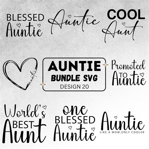 Cool Aunt SVG Bundle | Funny Auntie Quotes & Retro Designs for Cricut and Silhouette | Perfect for Shirts, Mugs, Decals, and Gifts - Etsy Canada