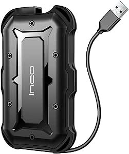 Ineo 2.5" USB 3.0 Type A Rugged Waterproof & Shockproof External HDD Enclosure - IP66 Rated, Compatible with PS5, Xbox, Laptops, MacBook, WD, Seagate, Toshiba, Samsung, Hitachi [T2566-II]