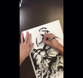 Pacific Rim 2 Uprising Kaiju Inktober Drawing Timelapse