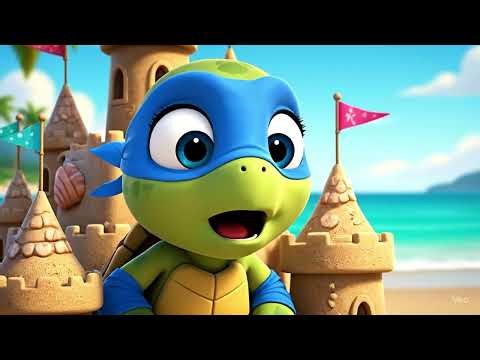 “Funny Animal Cartoon Fluffy & Shell🐢🐿️ Sandcastle Mix-Up Funny animated Story ”