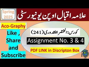 ⏩ AIOU Code 241 Solved Assignment No.3 & 4 Spring 2025 || Subject: Islamic Fiqh || Level: Matric