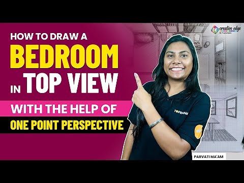 How to Draw Bedroom in Top View with One Point Perspective | Drawing Tips & Tricks