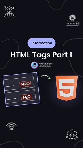 Stella • Coding • HTML • CSS • JAVASCRIPT on Instagram: "🤯 HTML Sub and Sup Tag 🤔🫡 Simple Explanation of html tags - Part 1 ✅ is used to show subscript - small text below the normal line. ✅ is used to show superscript - small text above the normal line. 🧑‍💻 Basic Syntax - H 2 O 5 2 = 25 💙 Hit the heart icon and show your love to this video ❤️‍🔥 | 📲 Comment down your thoughts and doubts ✍️ | 🌸 Share with your other frontend friends and spread the exciting tricks tips 🔥 🖇 𝗦𝗧𝗔𝗬 𝗖𝗢�