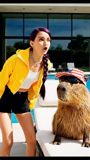 Capybara Outsmarts Rumi’s Egg Trap… Dad Gets Covered in Eggs😂 #capybara #funnyshort