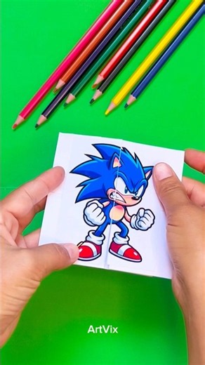 Sonic The Hedgehog Magic Paper Sonic Changing 4 Moods! 😱 DIY Rubik’s Craft #sonic #shorts #art