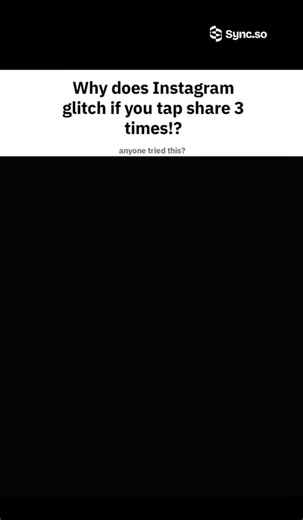 NoLaughZone on Instagram: "BROOO I JUST TAPPED SHARE 3 TIMES AND IT BUGGED OUT @sync.so #ishowspeed #instagramglitch #syncso #funnyreels #meme #trendingreel #speedclip #viralvideo #fyp #relatable"