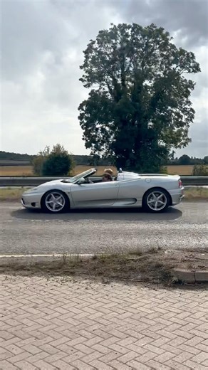 Silver Ferrari 360 Spider V8 noise must be great for open top driving