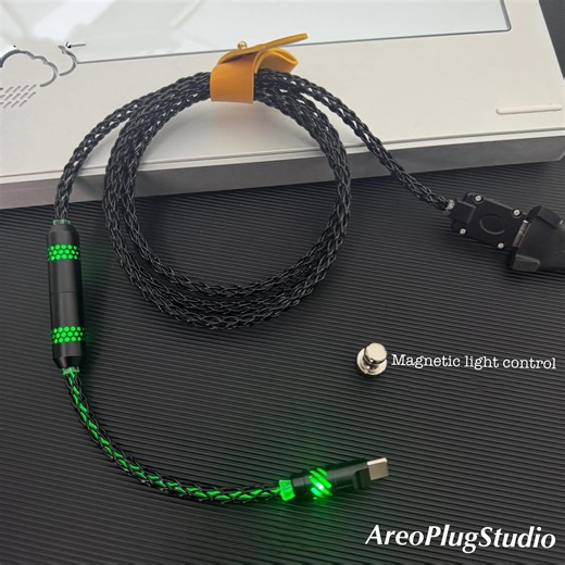 Custom Aviator Mechanical Keyboard Cable – 8 Core Copper Braided USB-C With Magnetic Light Control - Etsy