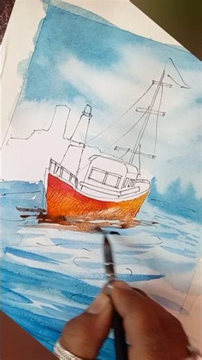 Watercolor Drawing || Watercolor Landscape Drawing tutorial | Easy Watercolor Landscape step by step