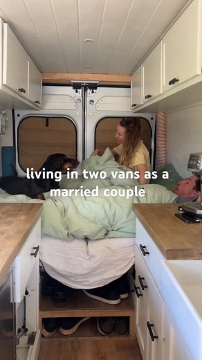 Van Life Living In Two Vans As A Married Couple #vanlife #dayinthelife #vanlife #van #vanbuild #travel #roadtrip #campervan #adventure #vanlifediaries #vancar #vanlifers #vanconversion #explore #california #vanlifemovement #dreams #camping | Nate & Courtnie