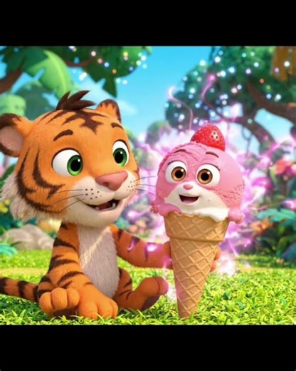 The Sweetest Adventure: Stripes and His Magical Ice Cream Friend! 🐯🍦#kids