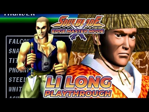 SOUL BLADE (PS1) - LI LONG Edge Master Mode Playthrough - Soul Edge