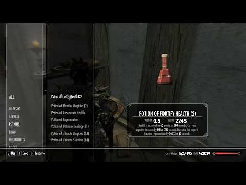 Skyrim: How To Craft the Most Expensive Potion: Garlic, Nordic Barnacle & Salmon Roe