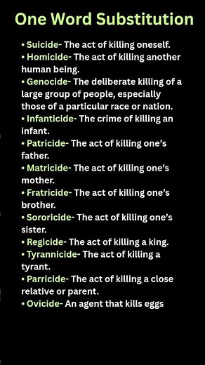One Word Substitution (-cides) ✅ #english #learnenglish #vocabulary #spokenenglish