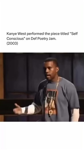 this joint is wavy on Instagram: "In 2003, a young Chicago artist stepped onto the Def Poetry Jam stage and performed an early spoken-word version of a piece titled “Self Conscious.” What’s wild is that this performance came before the release of his breakout single “All Falls Down,” where parts of this poem would eventually evolve into the song’s theme. It’s one of those rare moments where you get to see an artist shaping their ideas in real time raw, unpolished, and straight from the notebook.