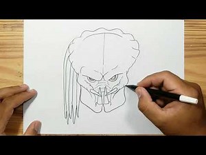 How to draw PREDATOR FACE