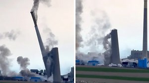 Spectacular moment Homer City Generating Station implodes