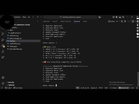 University Admission Management System in Python | Phase 3 Project