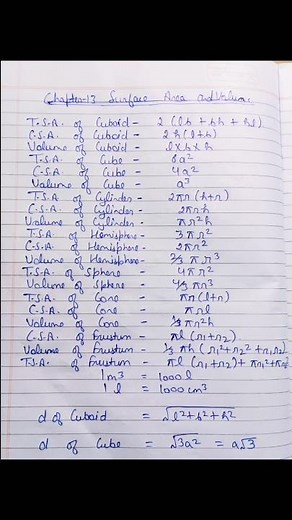 class 9 formula surface area and volume,class 9,10,11,12 surface area and volume all formula.