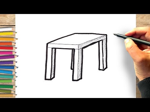 Tuto comment dessiner une table en 3d, dessiner table dessin facile