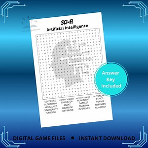 Sci-fi Word Search Puzzle Printable | Artificial Intelligence | Sci-fi Worksheet | Futuristic Digital Download | Dystopian Activity Page - Etsy Canada