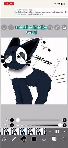 Pity the alien/cat! #art #digitalart #ibispaint #cute #cat #alien #hybrid #animation