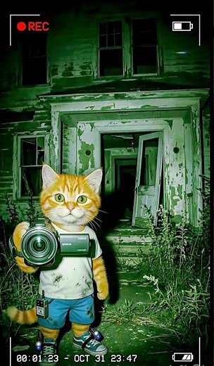 Cat Caught a REAL Ghost on Camera in Haunted House?! 😱👻