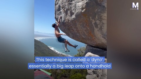 Climber nails physics-defying jump