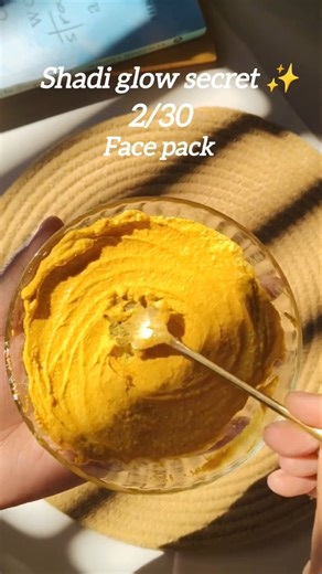 Shadi Glow Secret ✨ Rice Flour + Dahi + Haldi | Bridal Glow DIY#facepack #shortsfeed #bridalglow