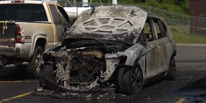 Fire chars vehicles in Walmart parking lot