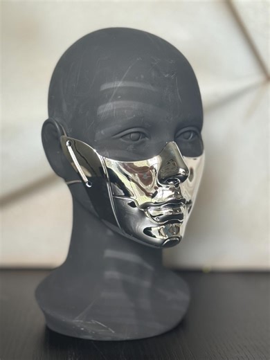 Gold Face Mask: Cyberpunk Cosplay Armor, Gothic Masquerade - Etsy