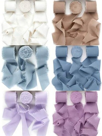 1Roll Chiffon Silk Ribbon,Beige/Light Blue/Dusty Blue/Light Purple/Lavender/Nude Brown Frayed Edge Tassel Fabric,Handmade Assorted Ribbon,Suitable For Wedding Invitations,Bridal Bouquets Wrapping Ribbon,Gift Wrapping Ribbon,Ribbon And Bow,First Birthday Party Decorations,DIY Clothing Decoration,Crafts & Party Decor,Wedding Decorations,Baby Shower Decor | SHEIN