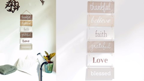 Hanging Wall Decor Sign - Vertical Wall Art Decorations, Rustic Home Farmhouse Decor Living Room, Bedroom, and Bathroom, Rustic Decorations for Home