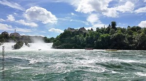 Rhine Fall in switzerland biggest european waterfall, largest european waterfall Rhine Falls Neuhausen am Rheinfall