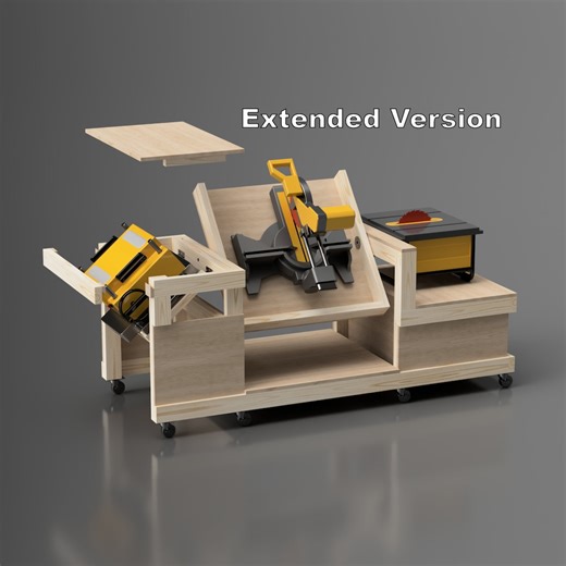 Flip Top Workbench Plans PDF. Table Saw Workbench, Flip up Planer. Compact Mobile Flip Top Miter Saw Workbench. - Etsy