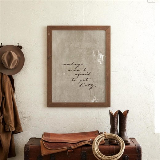 Cowboy Quote Wall Art Printable, Western Typography Poster, Rustic Neutral Text Print, Farmhouse Ranch Decor (digital Download) - Etsy