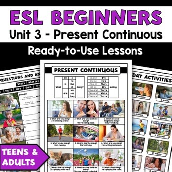 Present Continuous - ESL Grammar and Speaking Practice for Beginners | Unit 3
