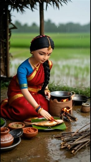 Miniature Doll Fish Fry Cooking ASMR | Indian Village Tiny Kitchen Life #shorts