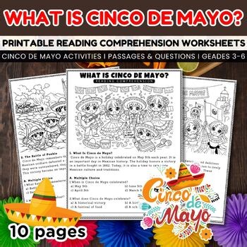 What Is Cinco de Mayo Reading Comprehension Worksheets, Mexican History Passages