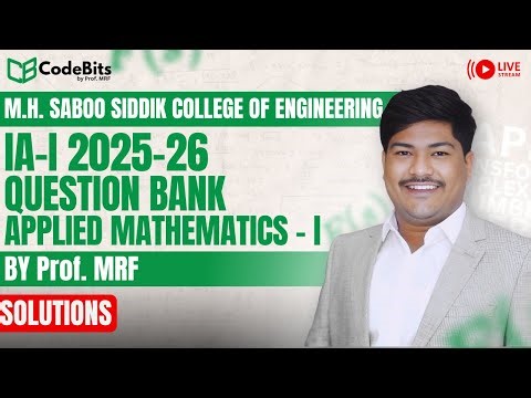 IA- I Applied Mathematics - I Saboo Siddik COE - QB Solutions 2025-26 | Mumbai University | MRF SIR