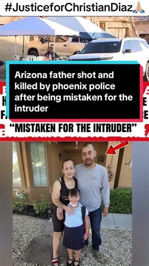 Jan. 26 Relatives ( @madlad_jarvi ) of Christian Diaz say a Phoenix Police officer fatally shot the father Monday evening while he was subduing an armed intruder who had broken into his home and wounded his son. Witnesses say the situation turned tragic when police arrived. Neighbor Sonya said Diaz’s wife explicitly warned an officer that her husband was holding the intruder down.