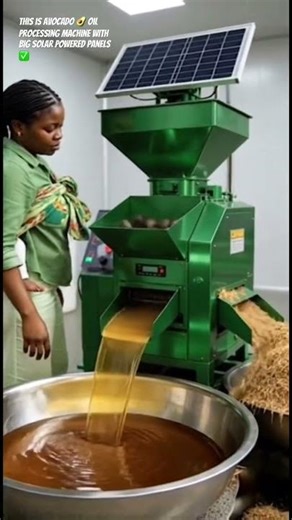 This is avocado 🥑 oil processing machine with big solar powered panels ✅