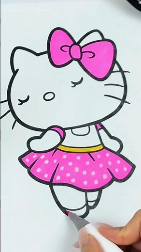 How to color Hello Kitty like a pro || Hello Kitty Coloring || Scratching Sounds || Relaxing Video