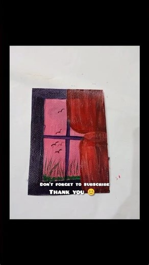 Easy Painting Series day 10 for beginners |Window View| Canvas | #youtubeshorts #art # painting