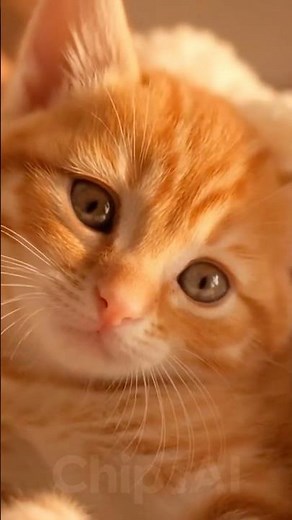 Cute Orange Kitten Softly Purrs While Cuddling 🐾❤️ #cozycat #purr