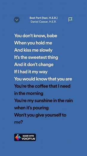 Best Part - Full Song Lyrics, Daniel Caesar ft. H.E.R.