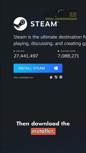 How to Install Steam - ComputerHUB #windows #computer #techtok #gaming #pc